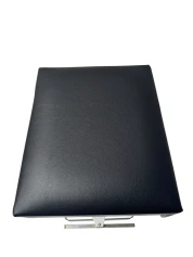 Four Mid-Century Modern Bar Stools with Black Leather Seats, 1970s